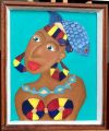 Femme avec un poisson sur la tête - Peintures